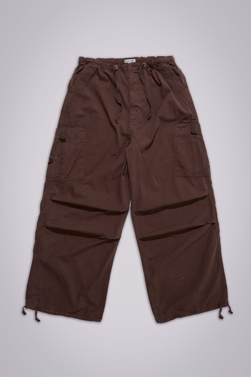 Brown Parachute Cargo Pants