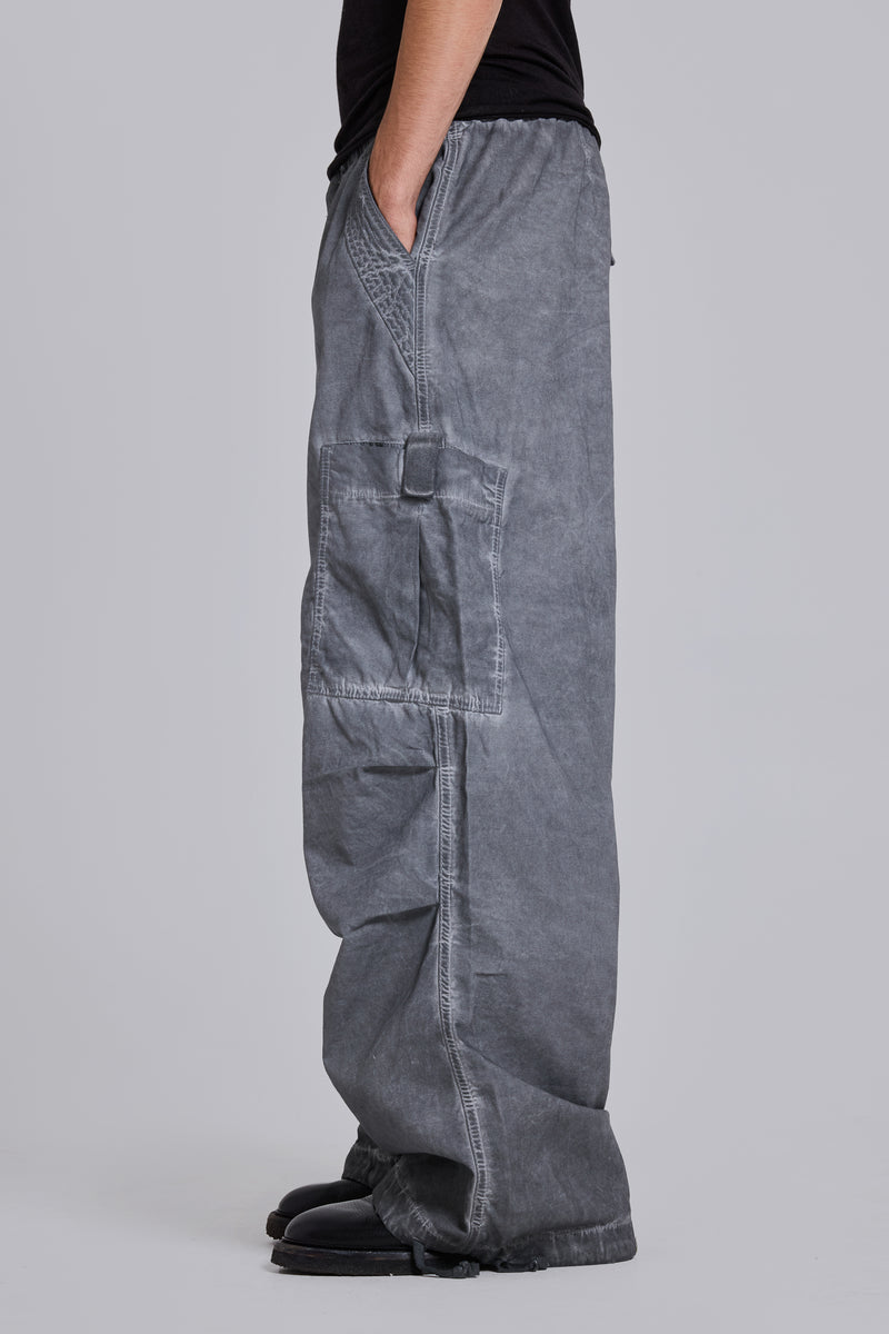 Shop Black Oil Wash Parachute Pants | Jaded London | Clothing