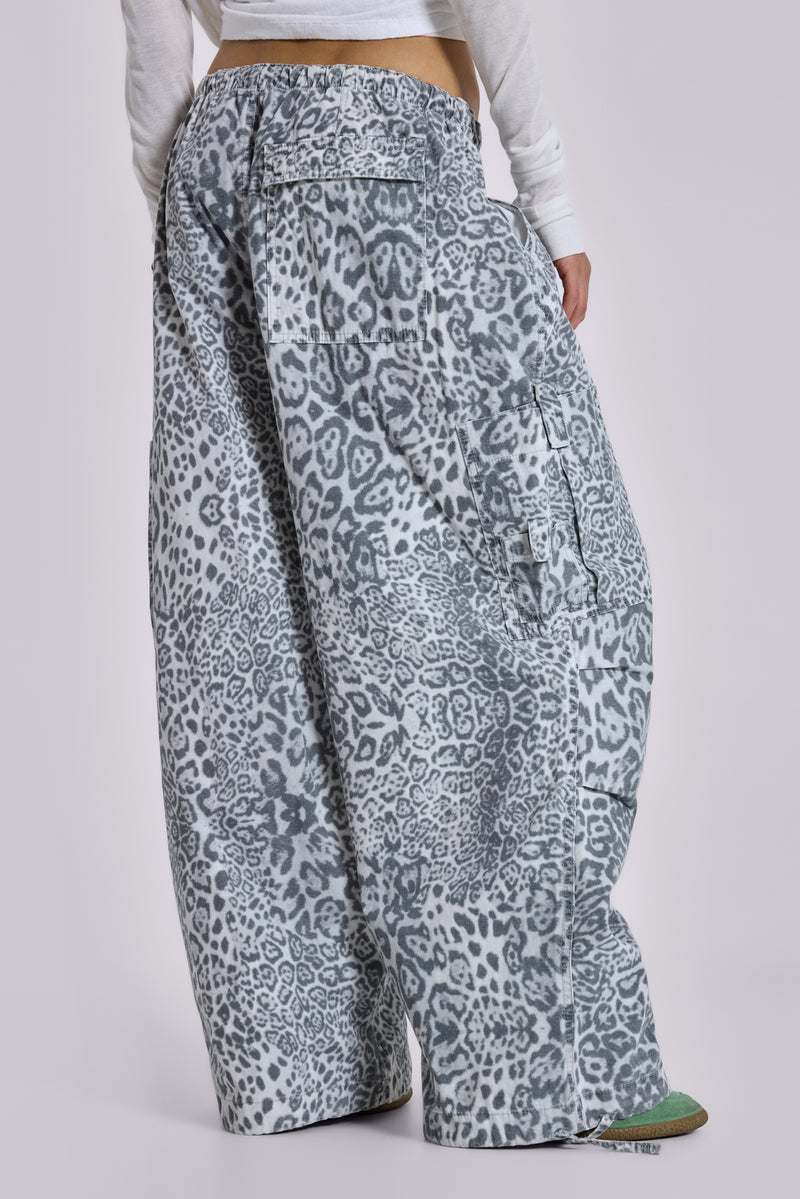 Snow Leopard Parachute Pants