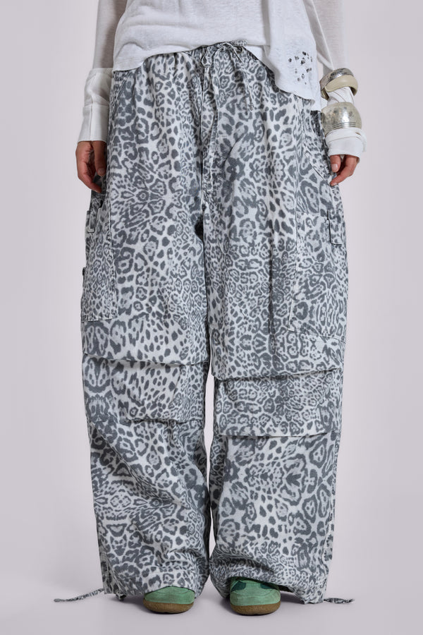 Snow Leopard Parachute Pants