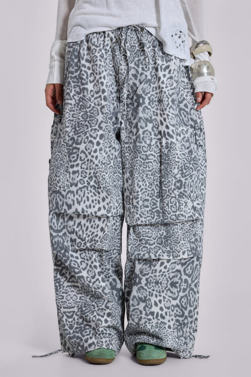 Snow Leopard Parachute Pants