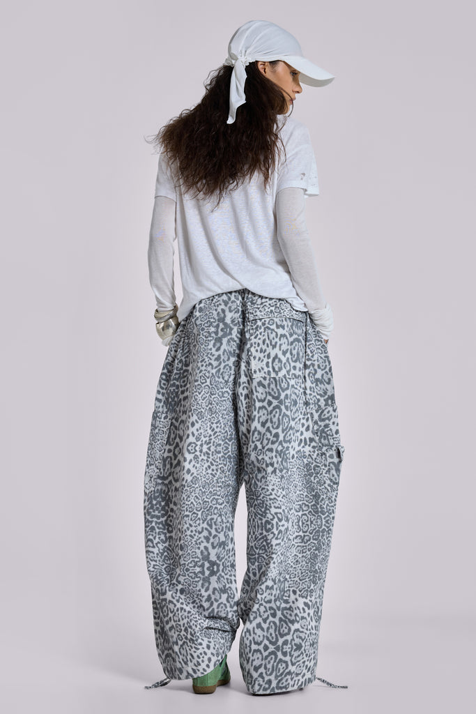 Snow Leopard Parachute Pants