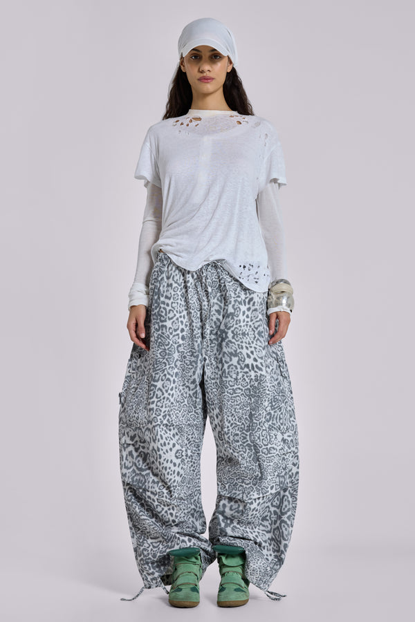 Snow Leopard Parachute Pants