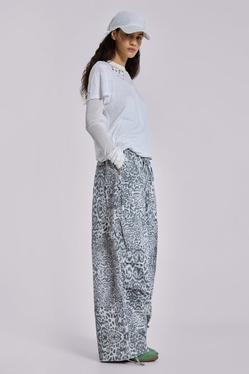 Snow Leopard Parachute Pants