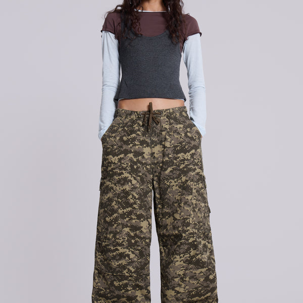 Digi Camo Ripstop Parachute Pants | Jaded London | Clothing