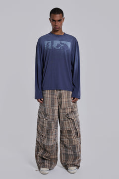 Brown Check Cadet Cargos - W26 / Brown