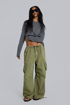 Olive XL Parachute Cargo Pants – view 1