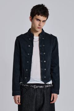 Rebel Military Jacket in Washed Black – view 1