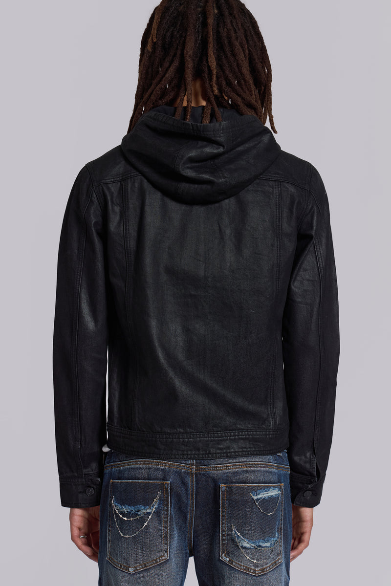 Bedrock Waxed Hooded Denim Jacket