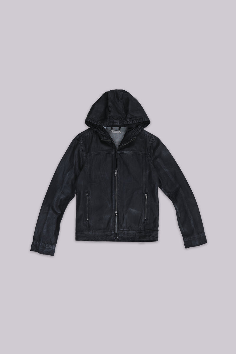 Bedrock Waxed Hooded Denim Jacket