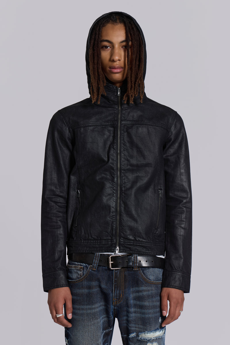 Bedrock Waxed Hooded Denim Jacket