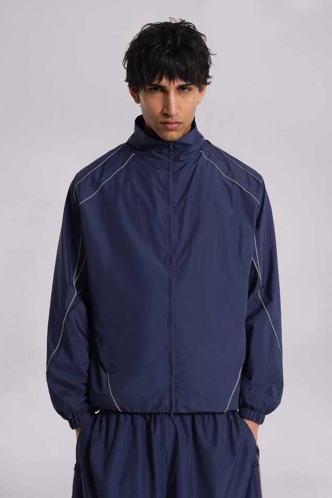 Navy Vapor Tracksuit Top | Jaded London | Clothing