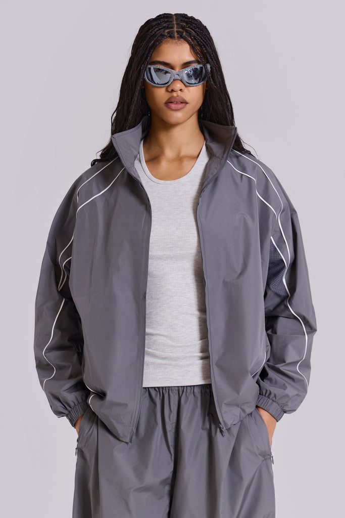 Grey Vapor Tracksuit Top | Jaded London | Clothing