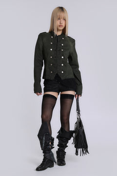 Rebel Military Jacket in Khaki - XXS / Khaki