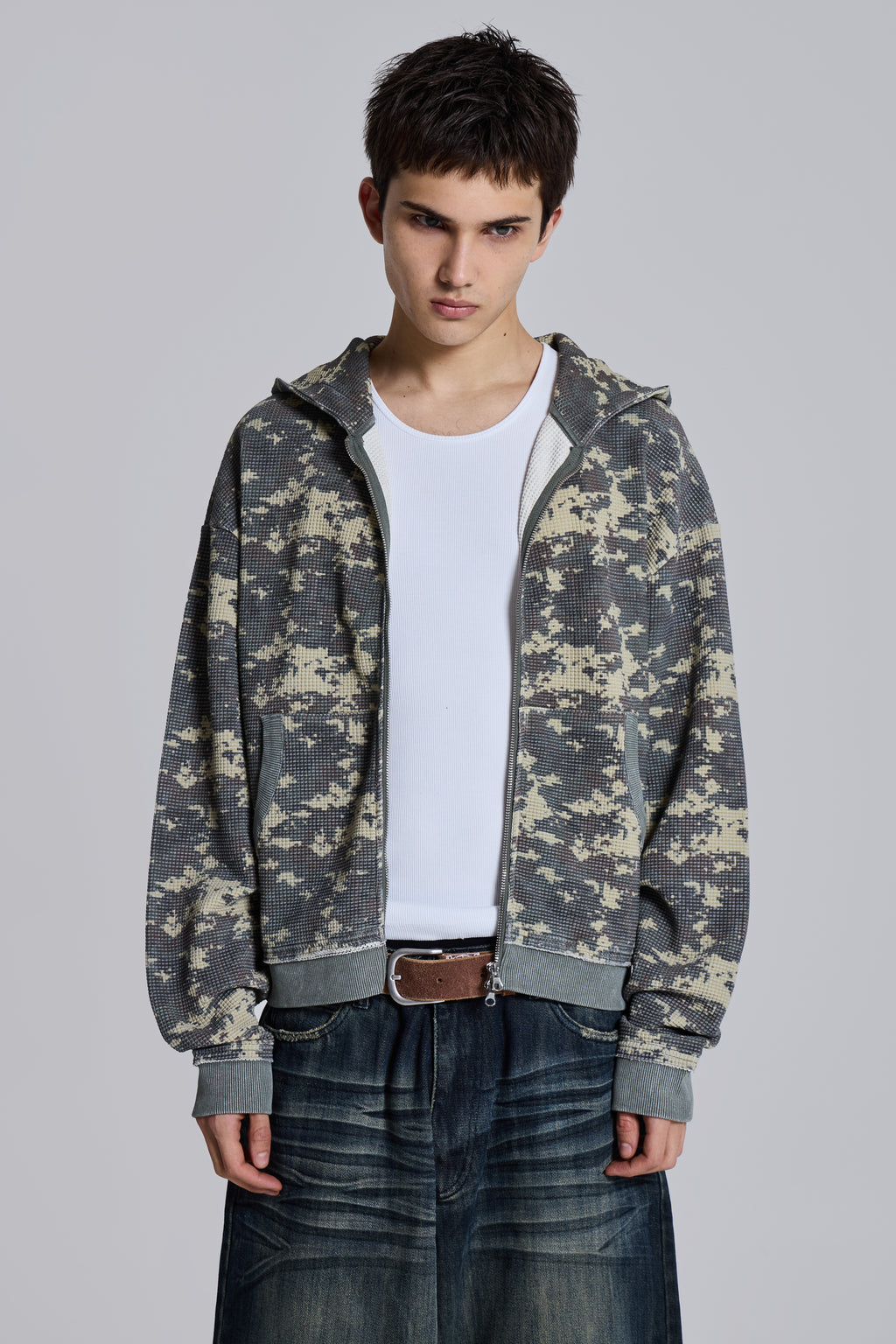 Digi Camo Waffle Hoodie | Jaded London | Clothing
