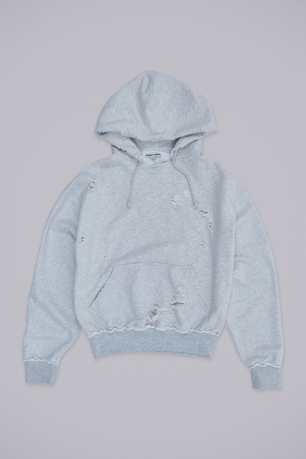 Pullover Grey Marl Bitten Hoodie | Jaded London | Clothing
