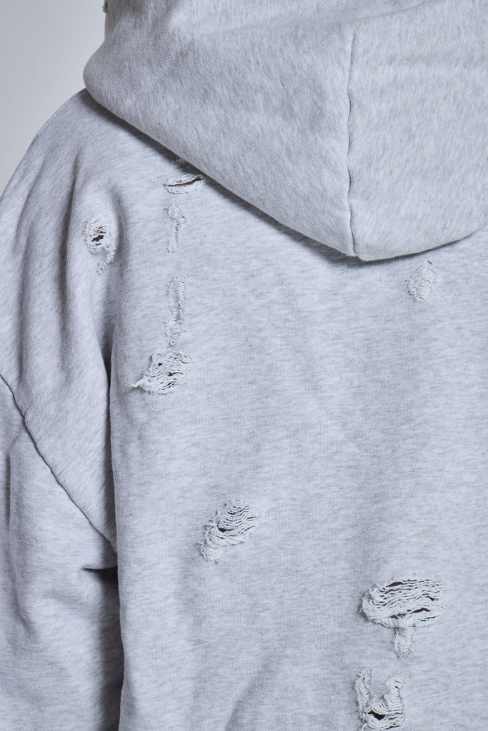 Pullover Grey Marl Bitten Hoodie | Jaded London | Clothing