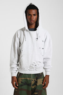 Pullover Bitten Hoodie in Grey Marl - XS / Grey