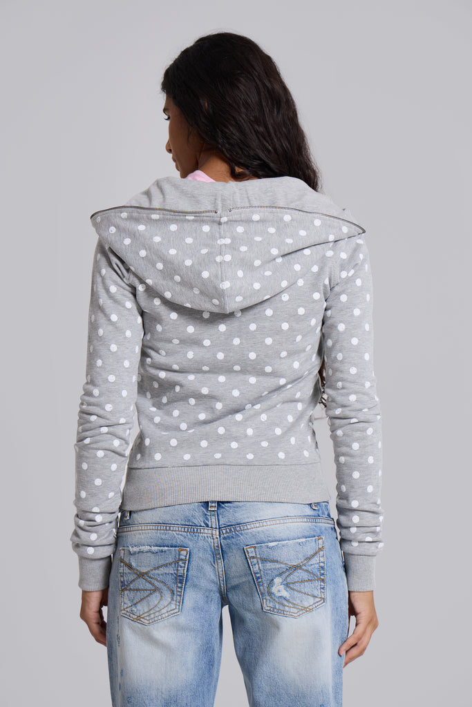 Grey Polkadot Hoodie