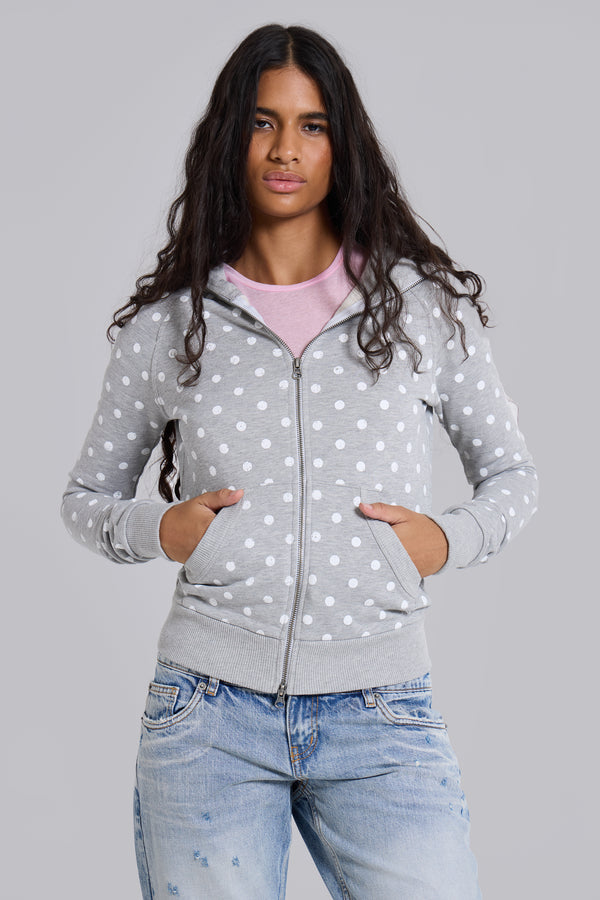 Grey Polkadot Hoodie