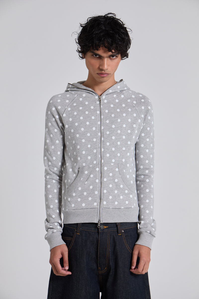 Grey Polkadot Hoodie