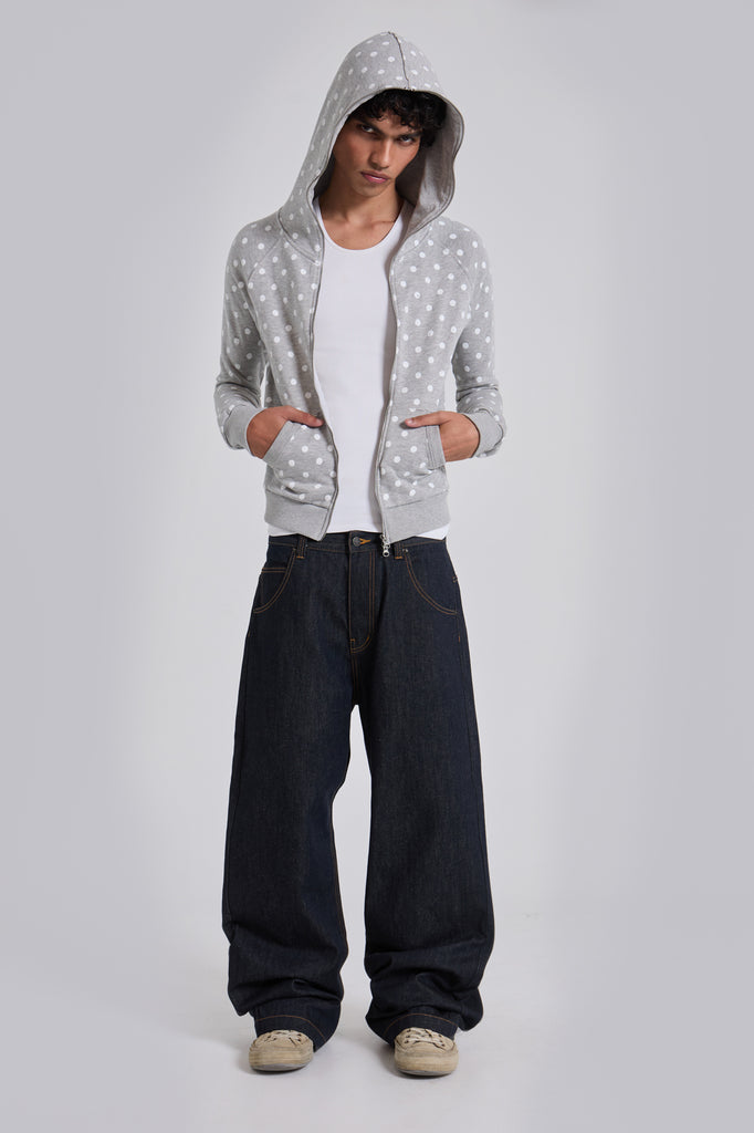 Grey Polkadot Hoodie