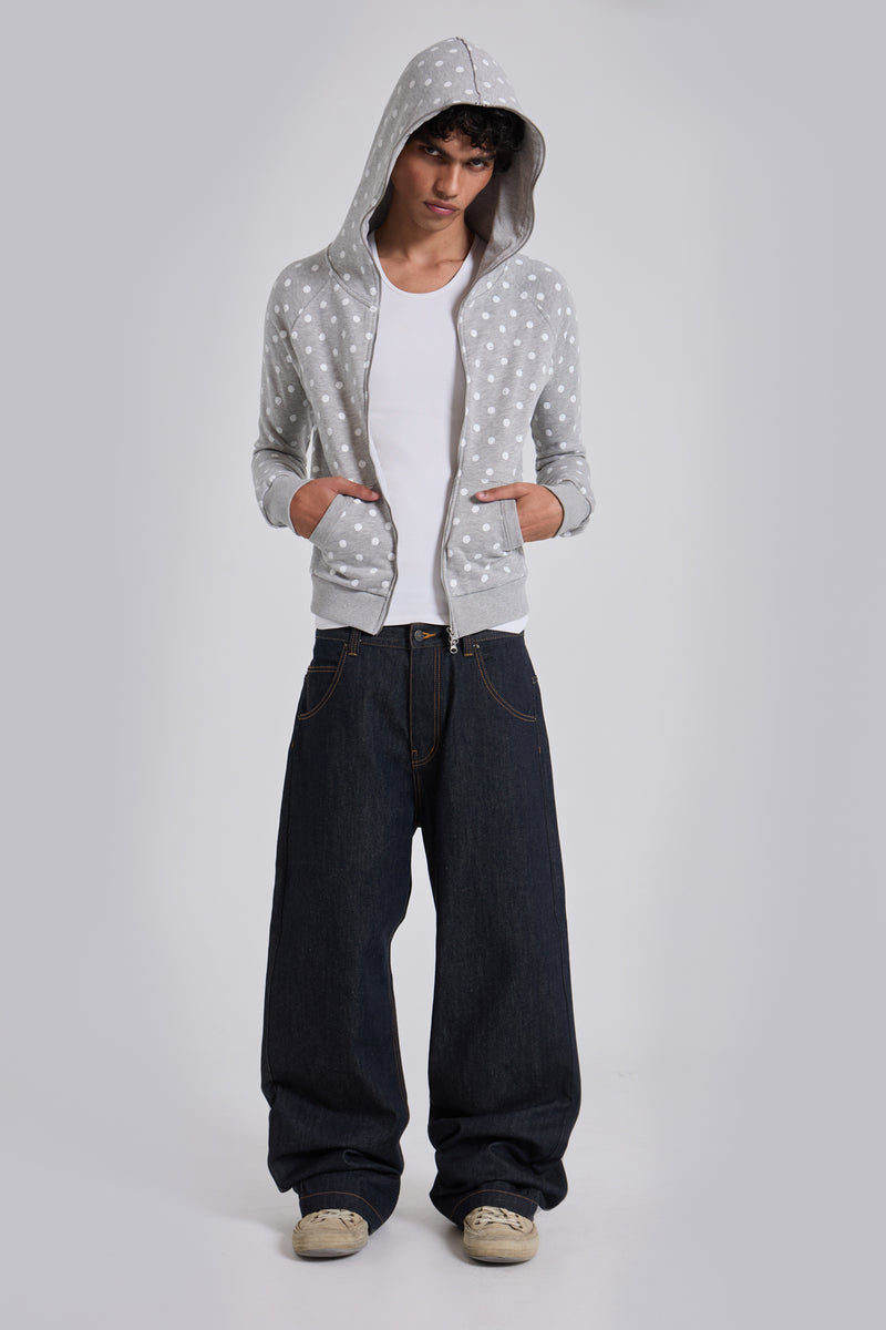 Grey Polkadot Hoodie