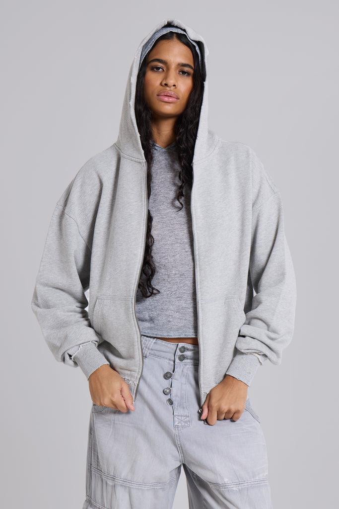 Grey Marl Oversized Monster Hoodie