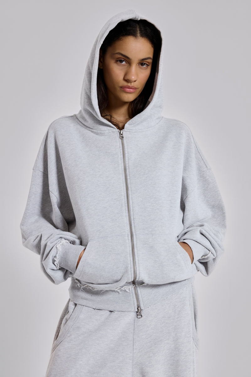 Grey Marl Oversized Monster Hoodie