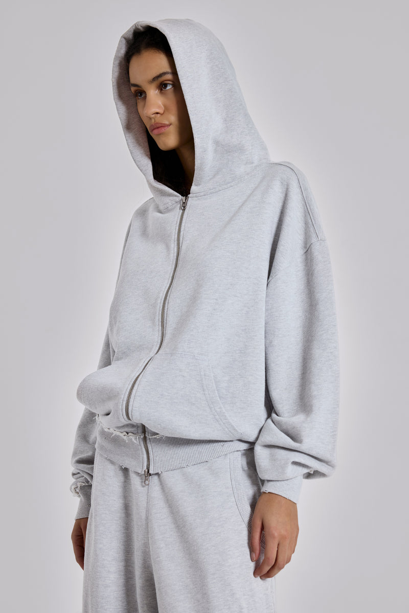 Grey Marl Oversized Monster Hoodie