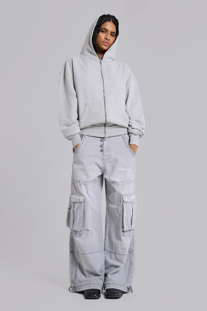 Grey Marl Oversized Monster Hoodie