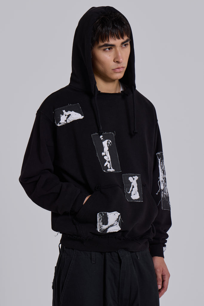 Black Devoted Patch Hoodie | Jaded London | Clothing