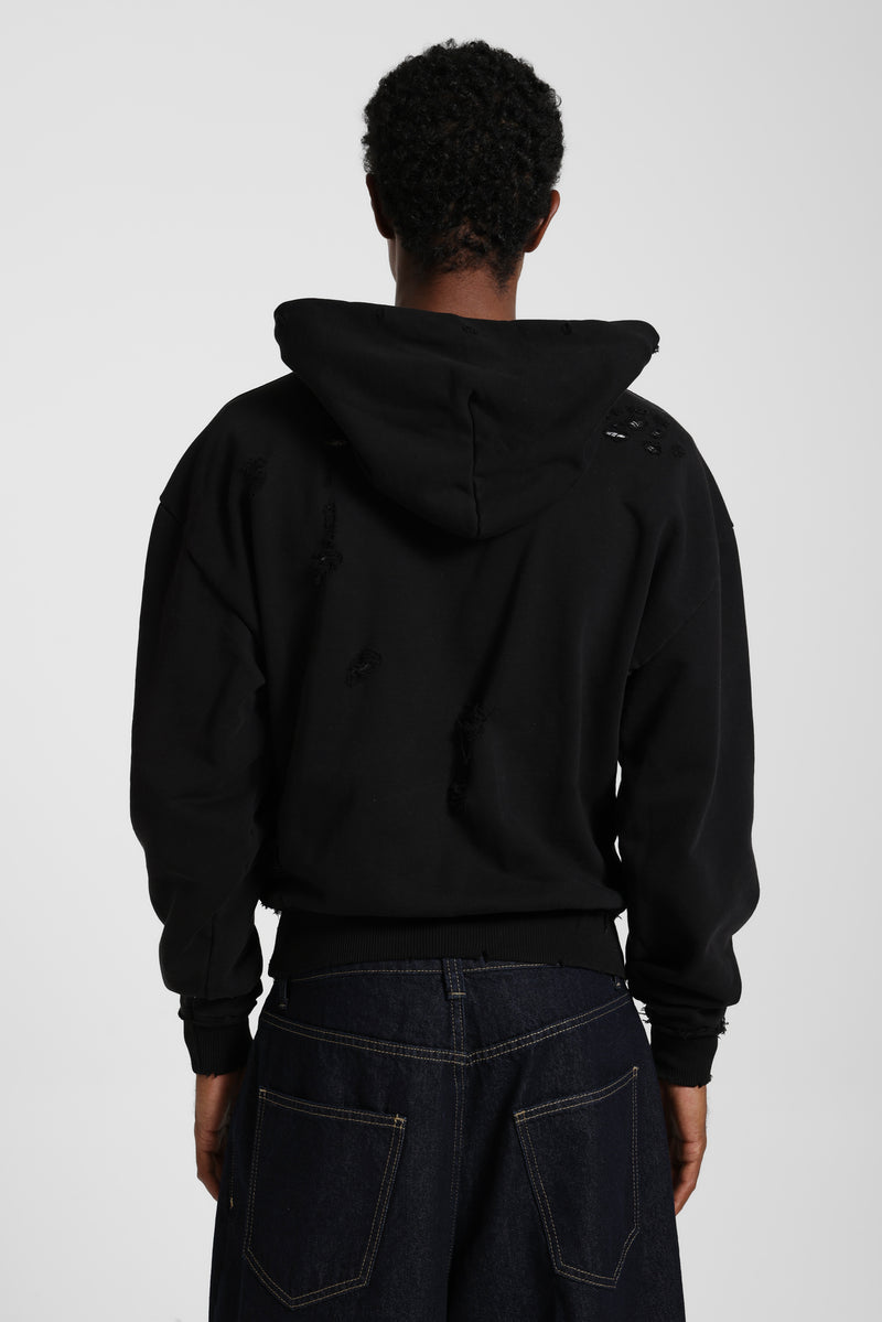 Pullover Bitten Hoodie in Black