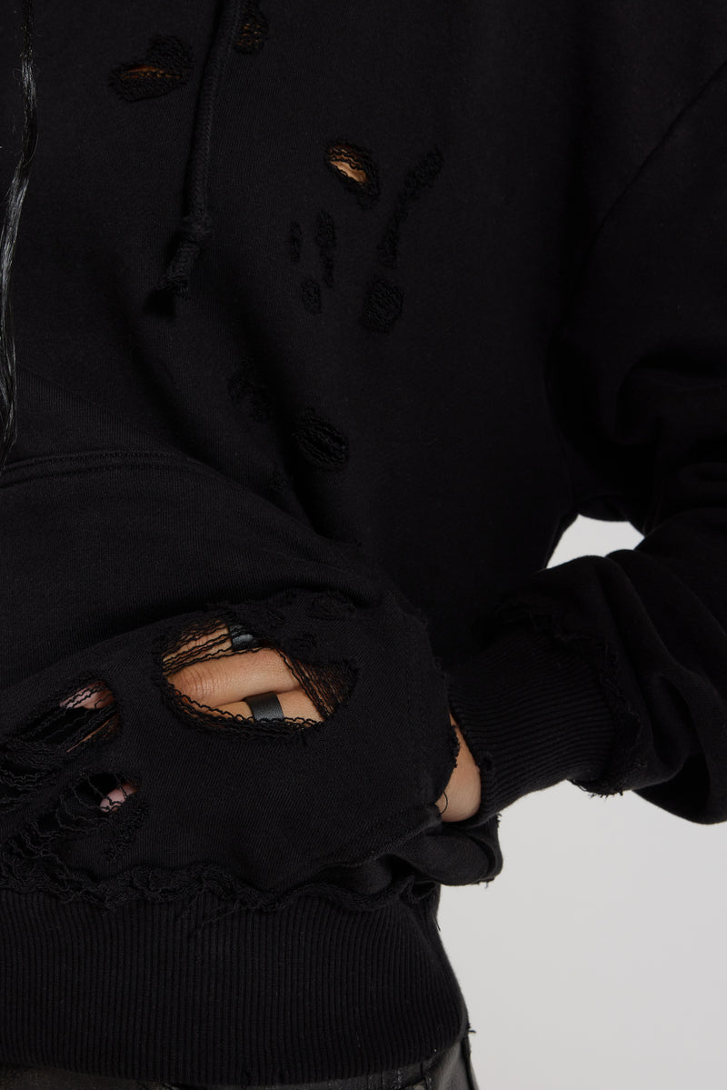 Pullover Bitten Hoodie in Black | Jaded London | Clothing