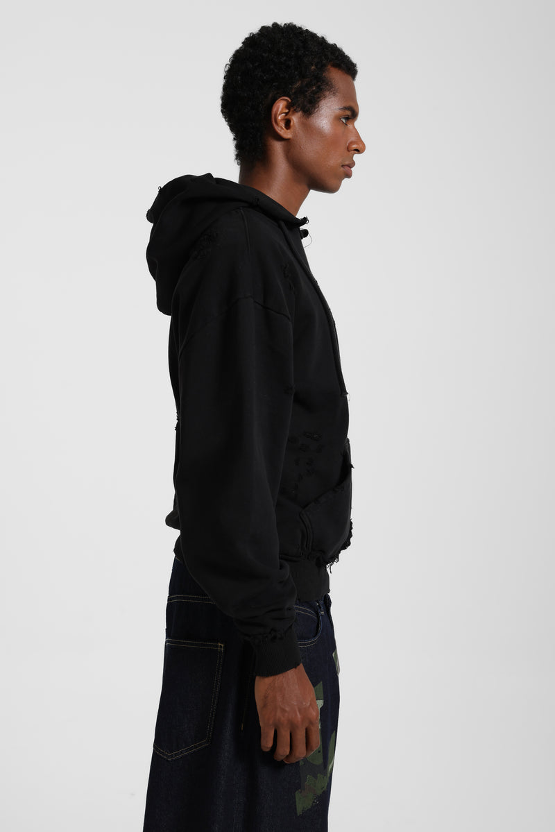 Pullover Bitten Hoodie in Black