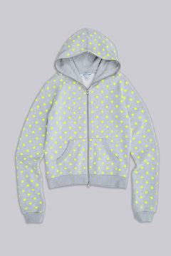 Neon Polkadot Hoodie - XXS / Grey