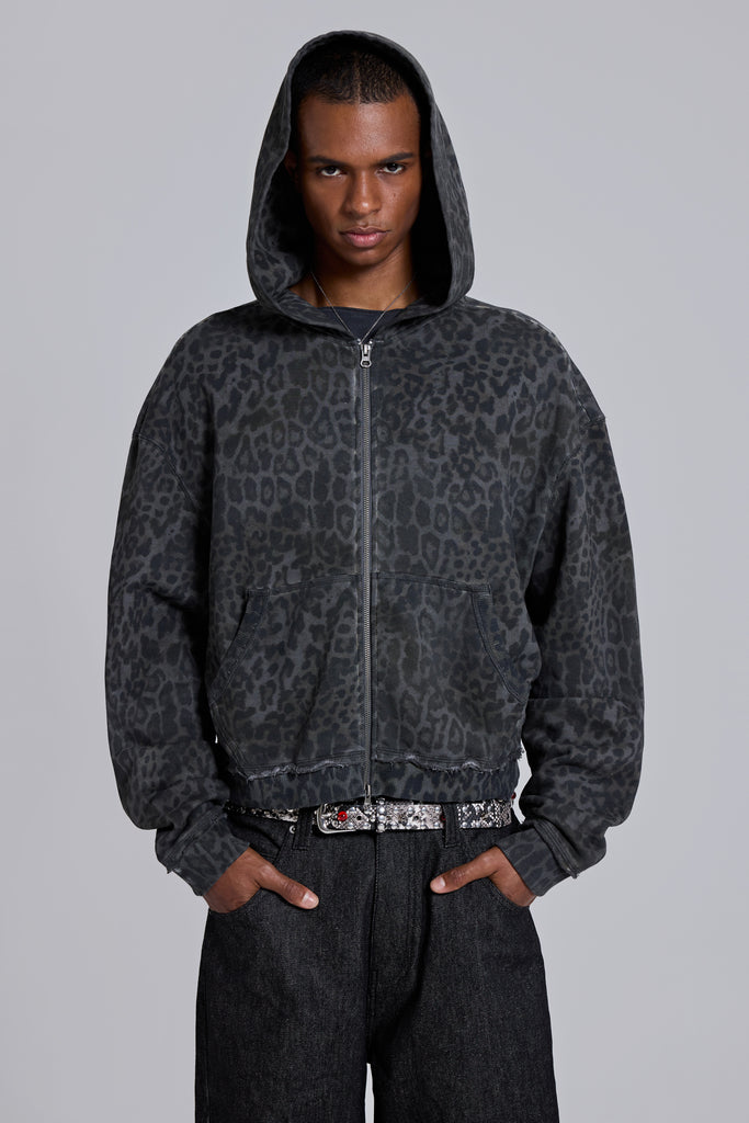 JADED LONDON スノーレオパード フーディー Charcoal Leopard Monster Hoodie | Jaded London | Clothing