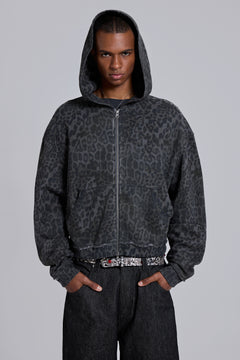 Charcoal Leopard Monster Hoodie – view 1