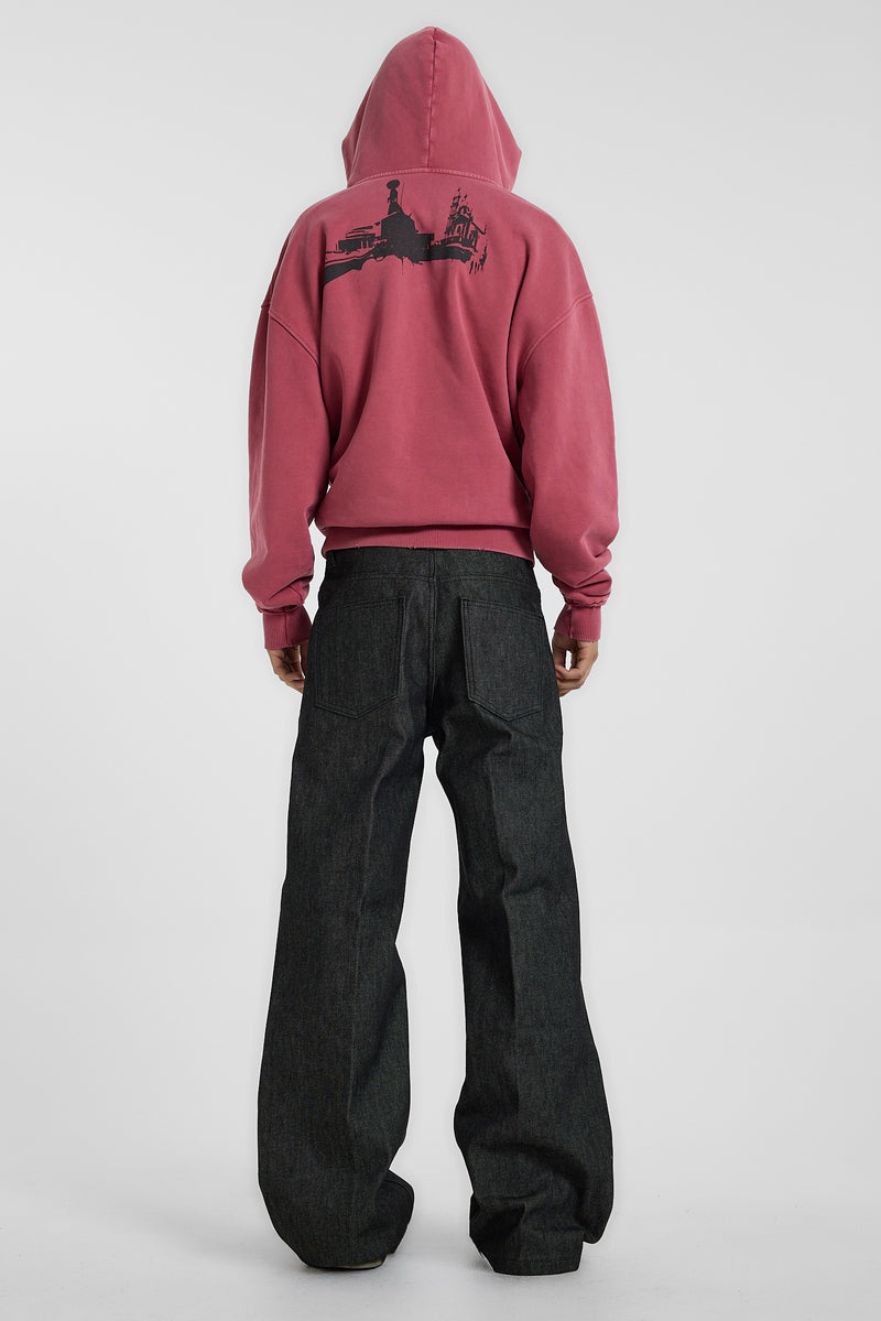 Red Washed Distressed The Devoted Hoodie