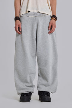 Grey Marl Cuffed Baggy Monster Joggers – view 1