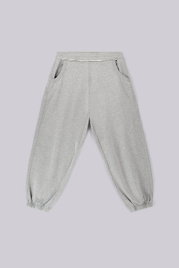 Grey Marl Cuffed Baggy Monster Joggers