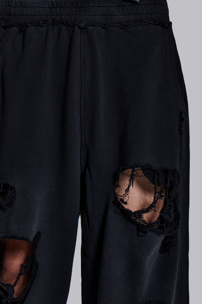 Distressed Black Baggy Monster Joggers