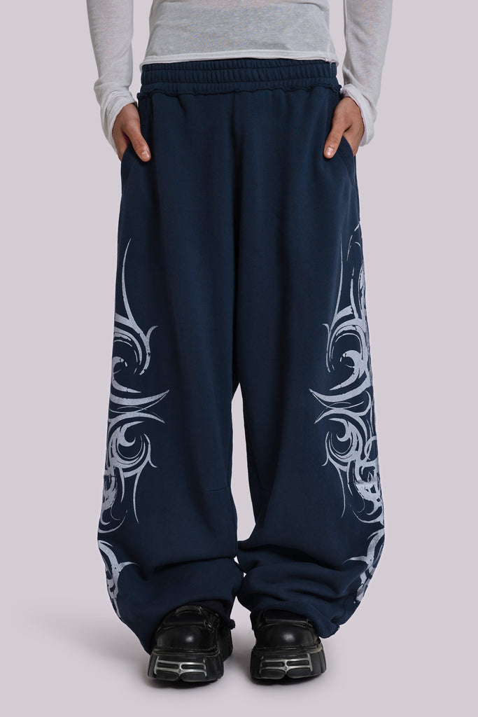 Navy Baggy Blade Joggers