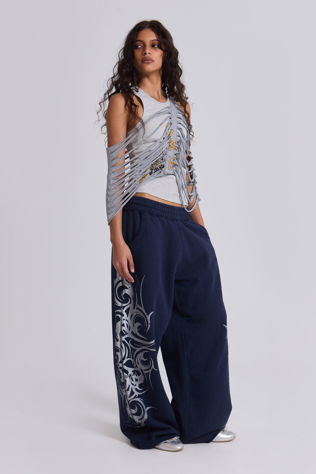 Navy Baggy Blade Joggers