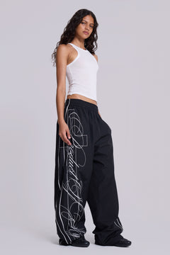 P.O.A. Black Vapor Tracksuit Bottoms – view 1