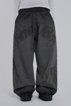 Faithless Applique Monster Joggers - L / Grey
