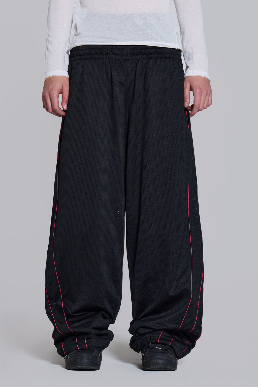 Black Mesh Vapor Tracksuit Bottoms | Jaded London | Clothing