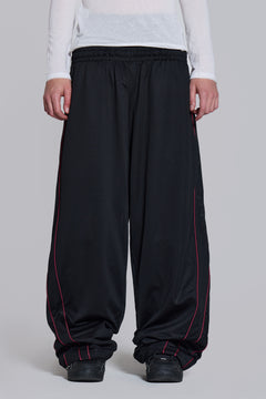 Black Mesh Vapor Tracksuit Bottoms - S / Black