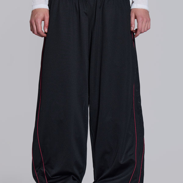 Black Mesh Vapor Tracksuit Bottoms | Jaded London | Clothing