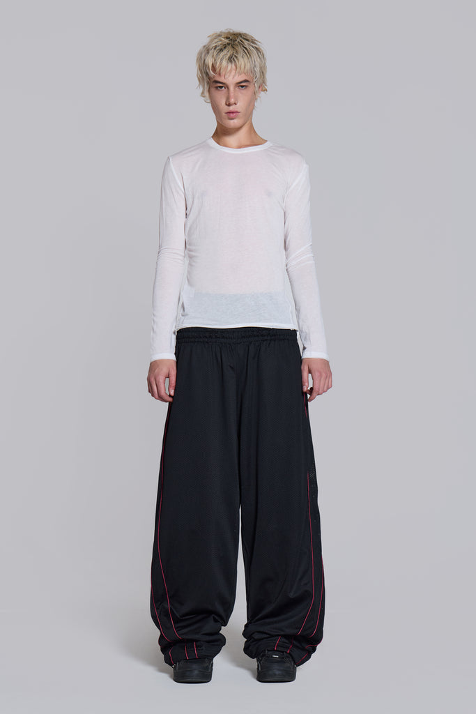 Black Mesh Vapor Tracksuit Bottoms